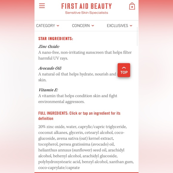 First Aid Beauty MINERAL SUNSCREEN ZINC OXIDE BROAD SPECTRUM SPF 30 - Picture 6 of 6